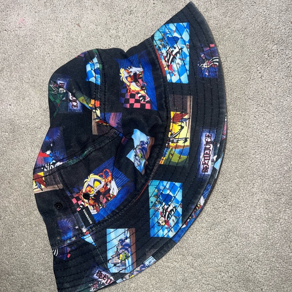 Dumbgood Beetlejuice Cartoon Graphic Bucket Hat EUC